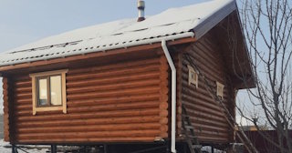 Баня из оцилиндрованного бревна под ключ в Зеленокумске - от 133458 рублей